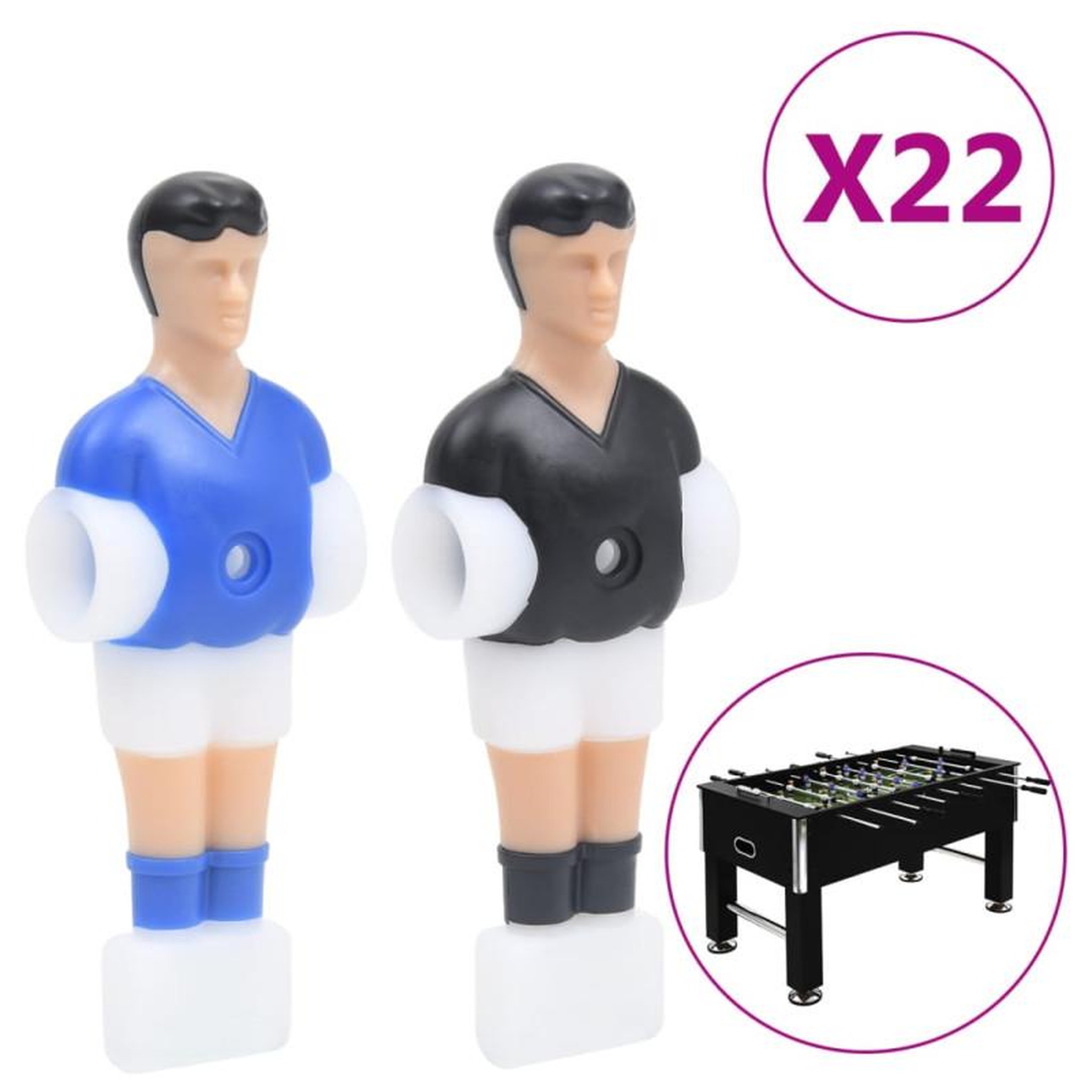 VIDAXL Joueurs de baby foot pour tige de 12,7 mm 22 pcs