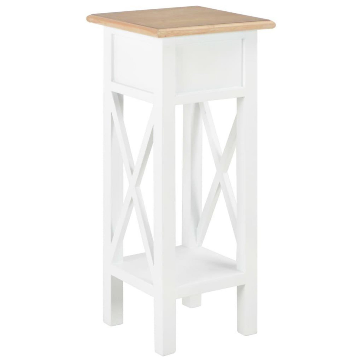 VIDAXL Table d'appoint Blanc 27 x 27 x 65,5 cm Bois