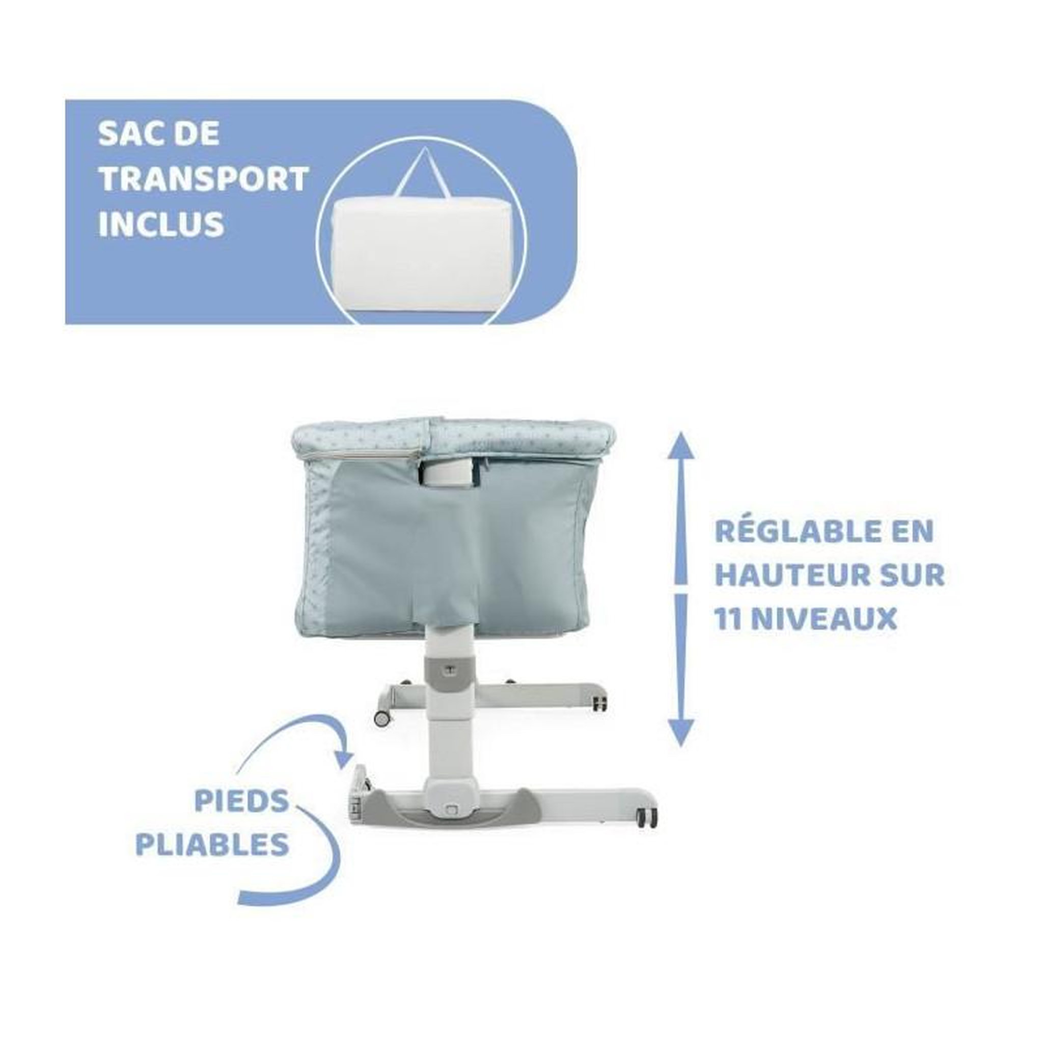 Voir la diapositive 4 : CHICCO Lit Bébé de Voyage Chicco Next2Me Dream Turquoise