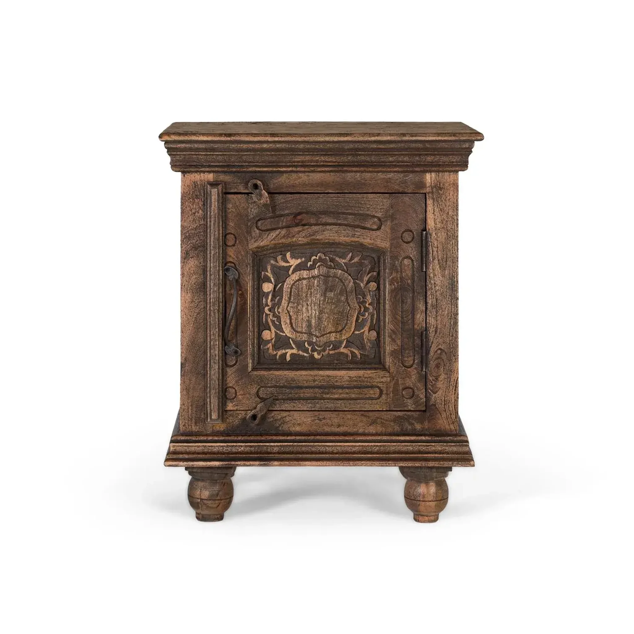 GINER Y COLOMER SL Table de chevet en bois de manguier 55 cm style rustique moderne