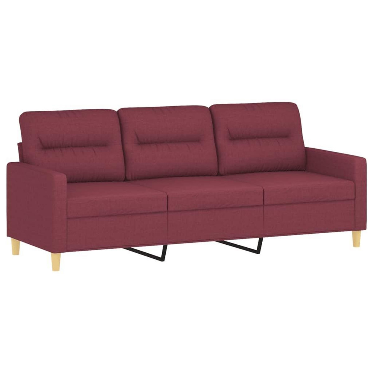 VIDAXL Ensemble de canapes 4 pcs avec coussins rouge bordeaux tissu