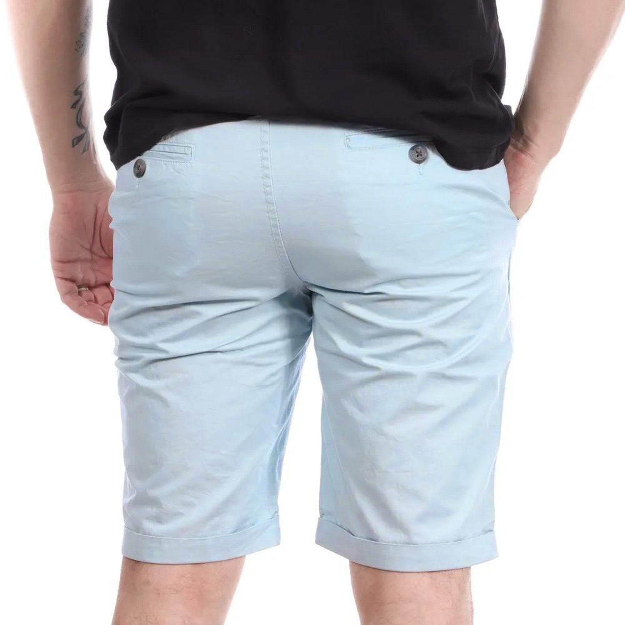 Voir la diapositive 2 : LA MAISON BLAGGIO Short chino bleu homme la maison blaggio matt