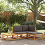 Voir la diapositive 1 : VIDAXL Salon de jardin avec coussins 4 pcs bois d'acacia massif