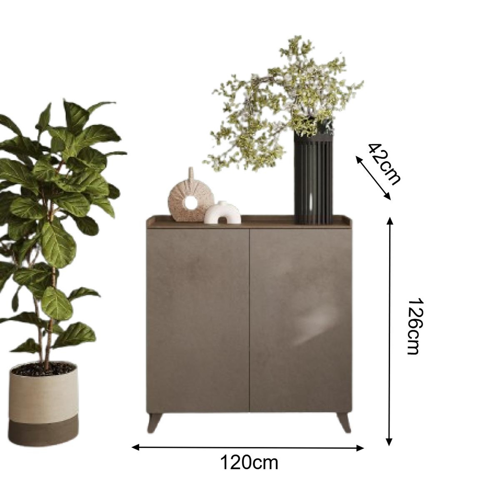 Voir la diapositive 5 : JLC KREATION Buffet haut moderne 2 portes 120cm RADOST