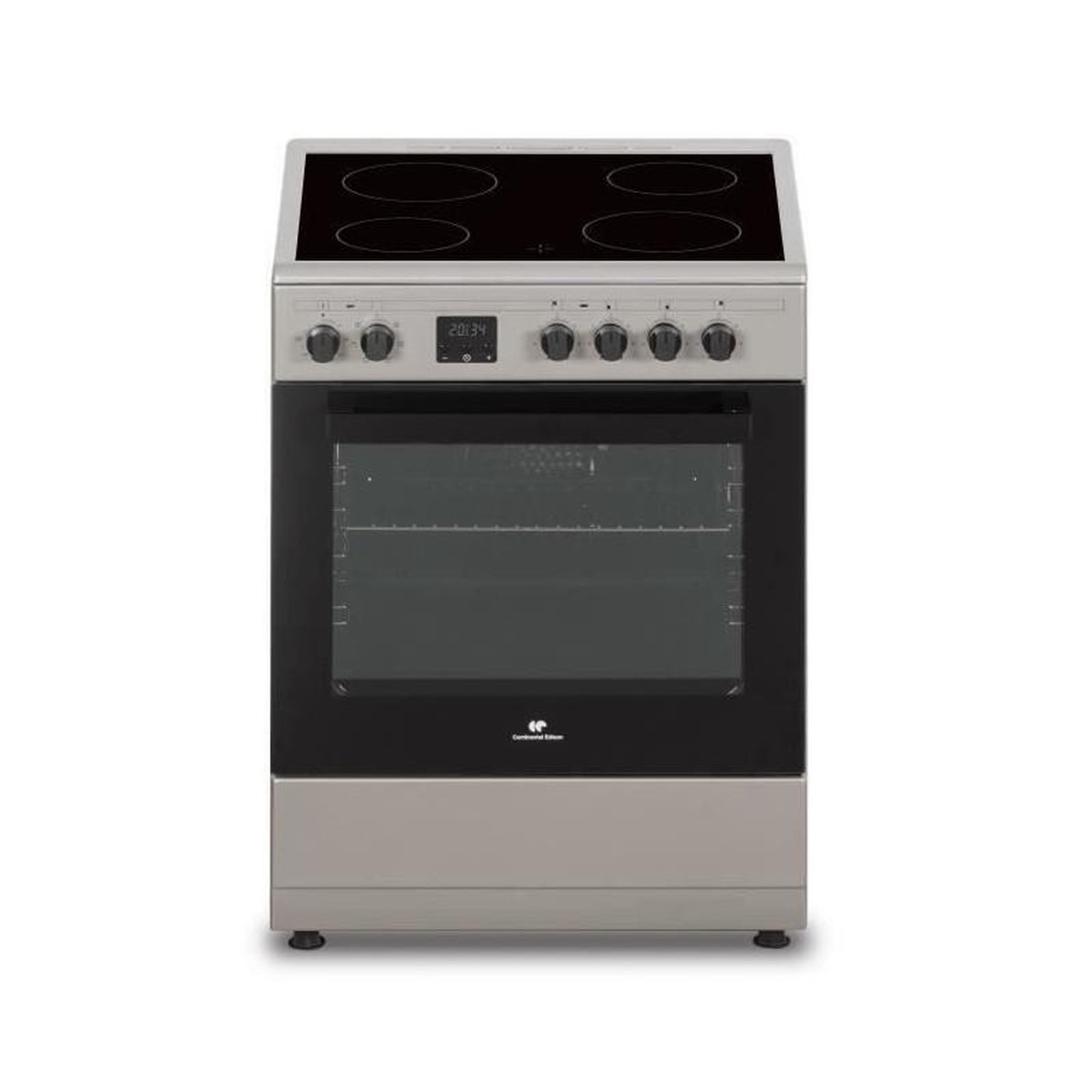 CONTINENTAL EDISON Cuisinière vitrocéramique 4 feux Silver – Continental Edison CECV60FCS