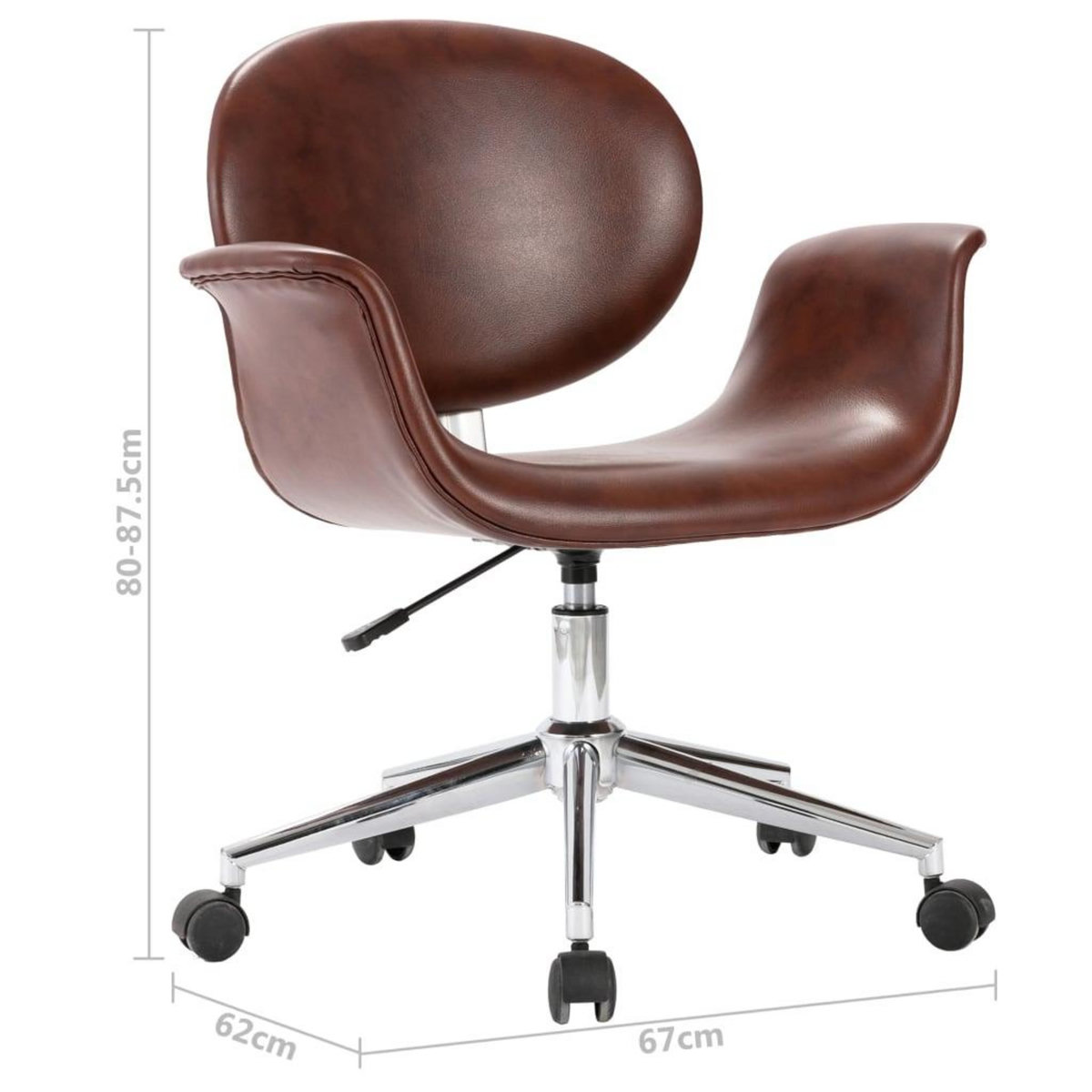 VIDAXL Chaise pivotante de bureau Marron Similicuir