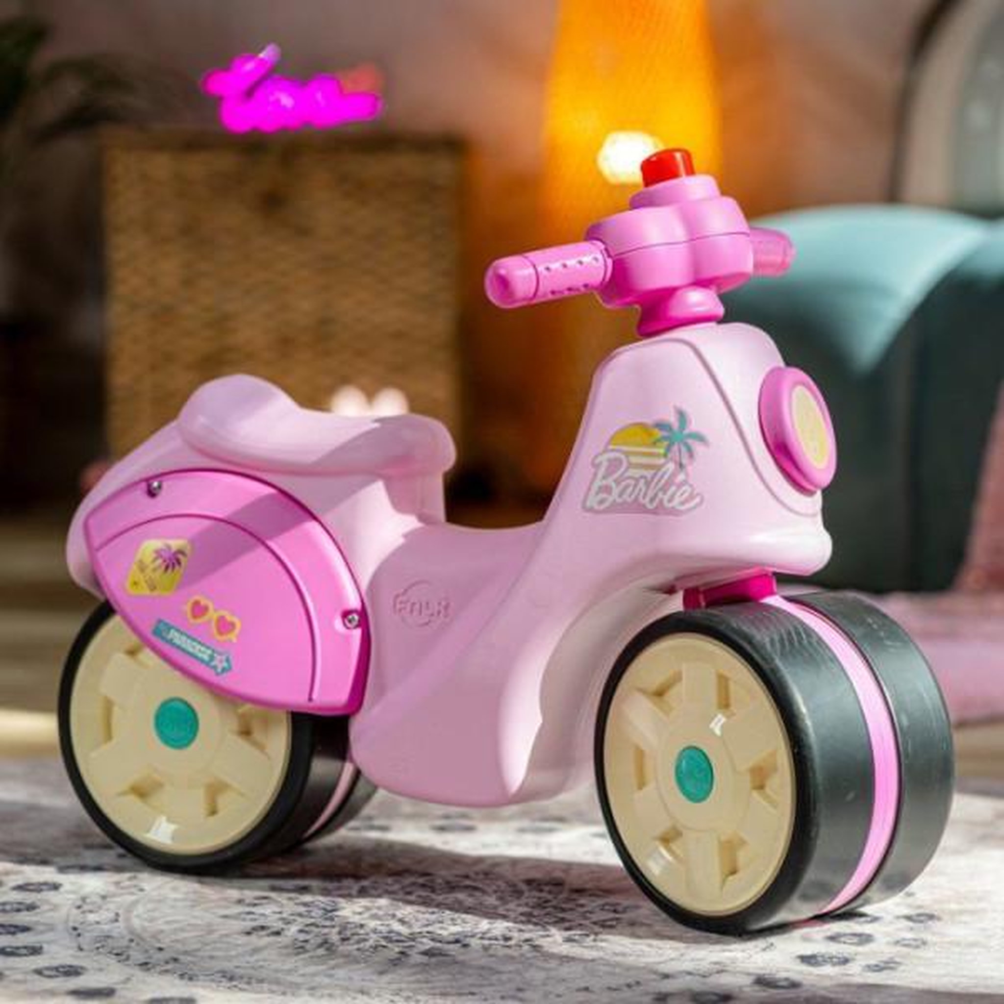 Voir la diapositive 6 : FALK Draisienne velo  - roues silencieuses - falk - scooter barbie premier âge - plastique recyclé - guidon directionnel - rose