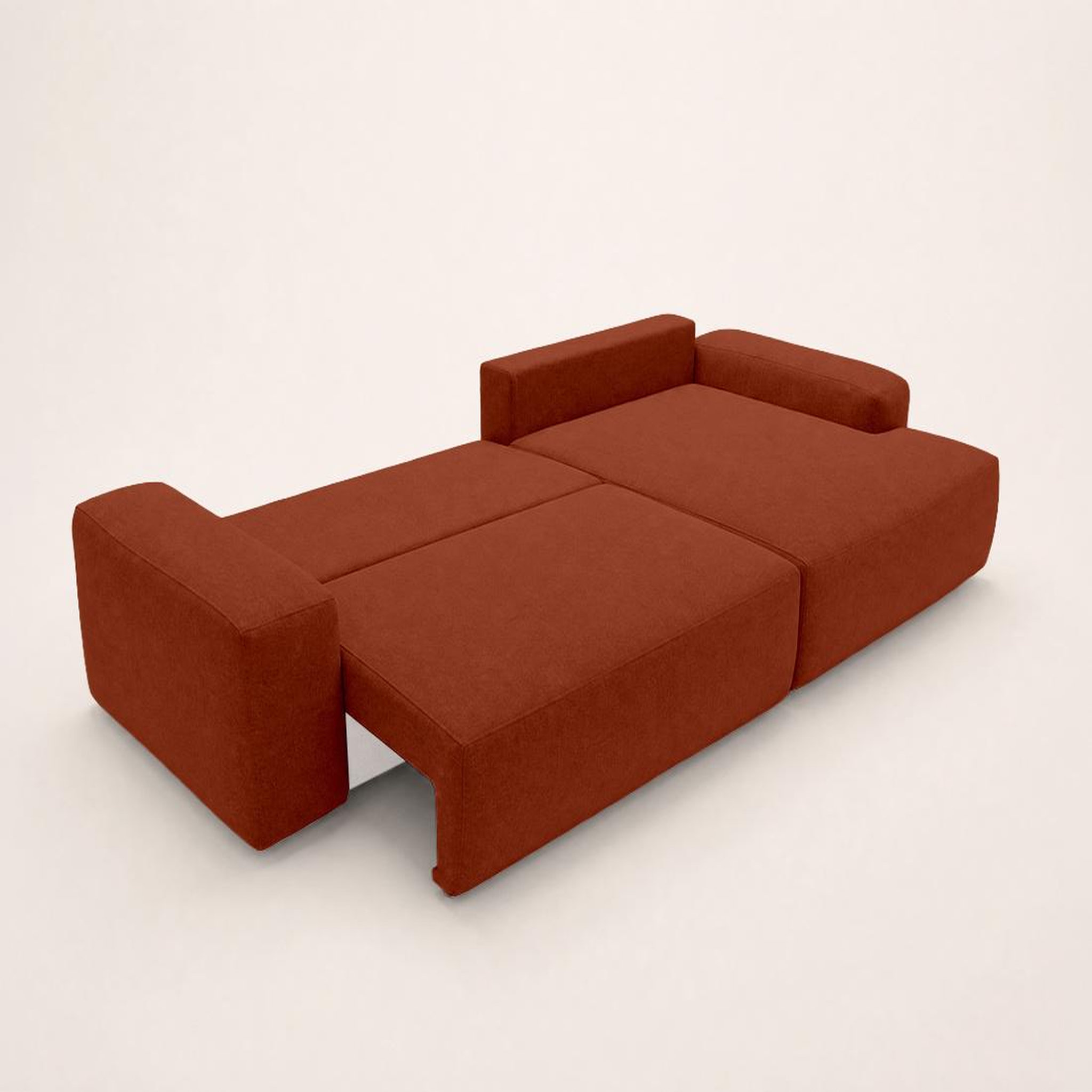 Voir la diapositive 4 : BEST MOBILIER Tama - canapé d'angle droit 4 places convertible avec coffre en tissu