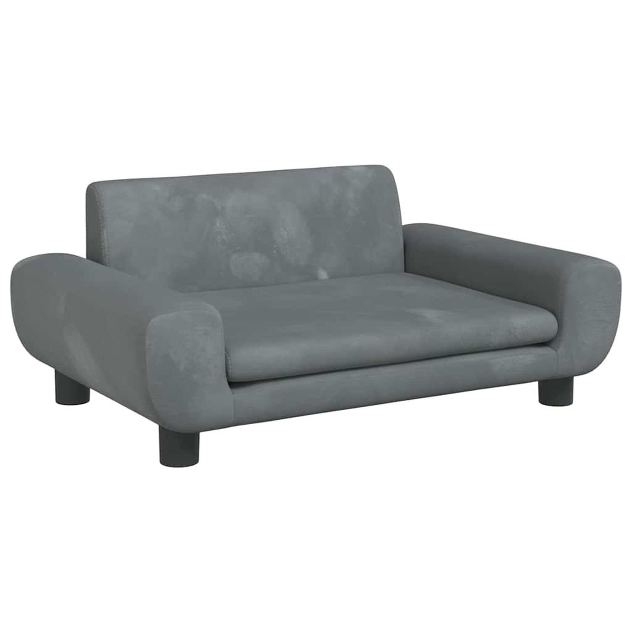 Voir la diapositive 2 : VIDAXL Lit pour chien gris fonce 70x45x33 cm velours