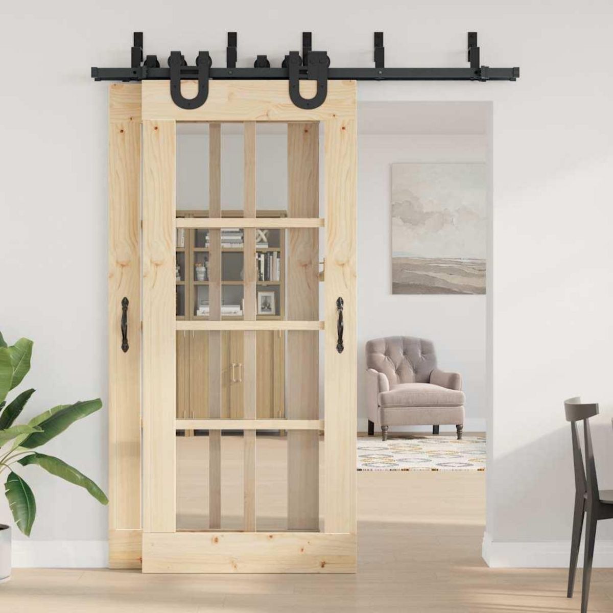 VIDAXL Kit de quincaillerie de porte coulissante 183 cm Acier Noir