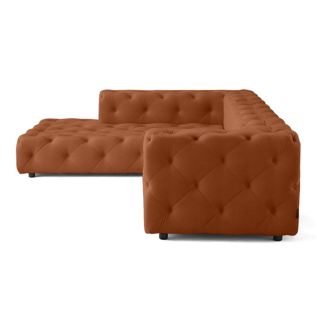 LISA DESIGN Gallata - canapé chesterfield d'angle gauche - 5 places - en velours