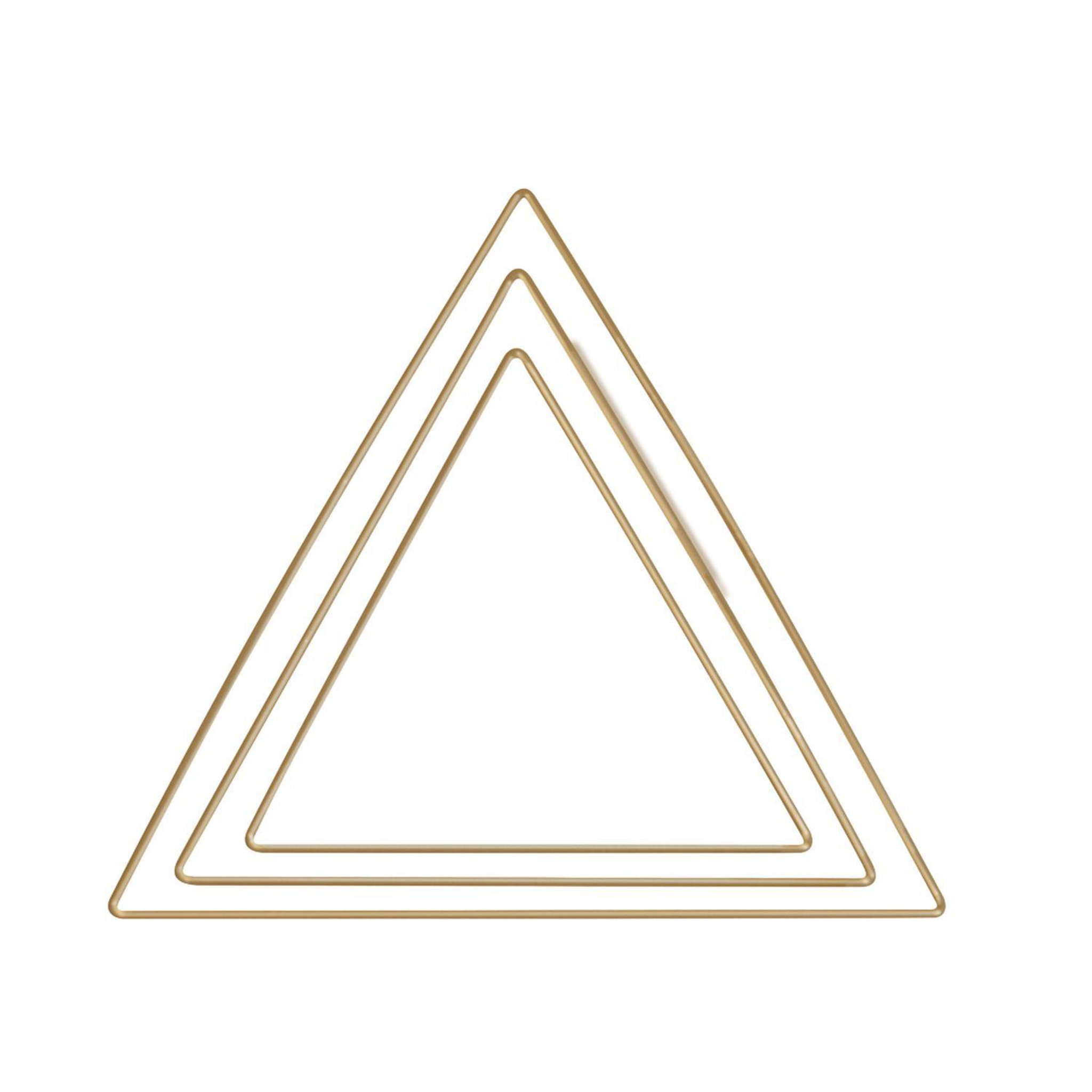 Rayher 3 triangles en métal doré 20/ 25/ 30 cm