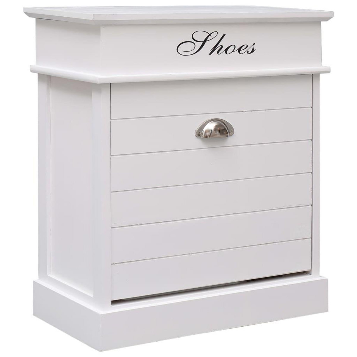 VIDAXL Armoire a chaussures Blanc 50 x 28 x 58 cm Bois de Paulownia