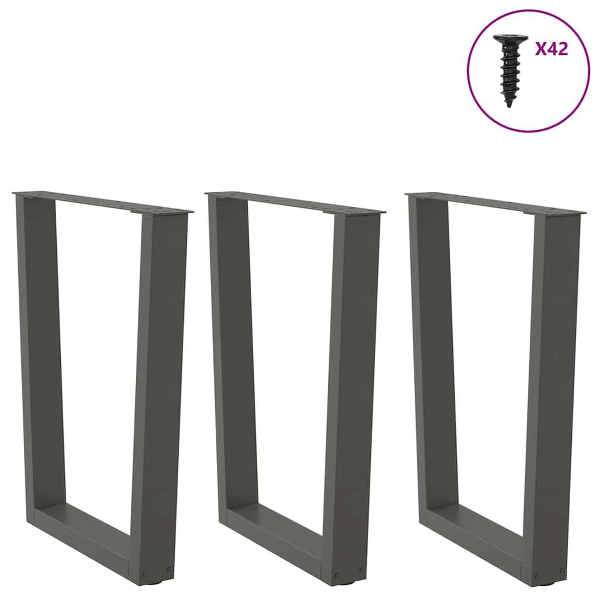 Voir la diapositive 3 : VIDAXL Pieds de table a manger forme de V 3 pcs 70x(72-73,3) cm acier