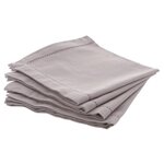 ATMOSPHERA Lot de 4 Serviettes de Table  Chambray  40x40cm Gris Clair