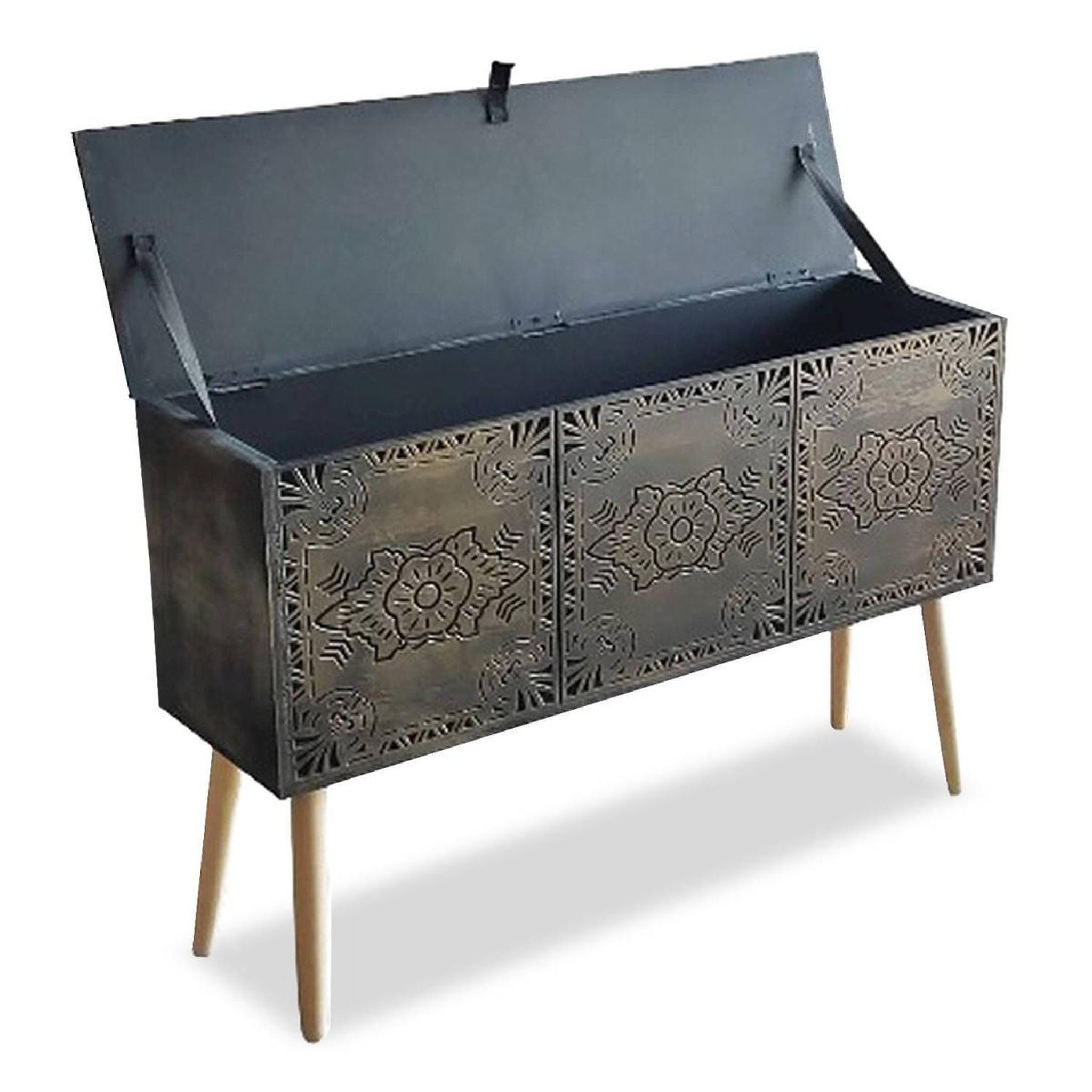 Voir la diapositive 3 : Paris Prix Coffre de rangement  malina  100cm cuivre & or