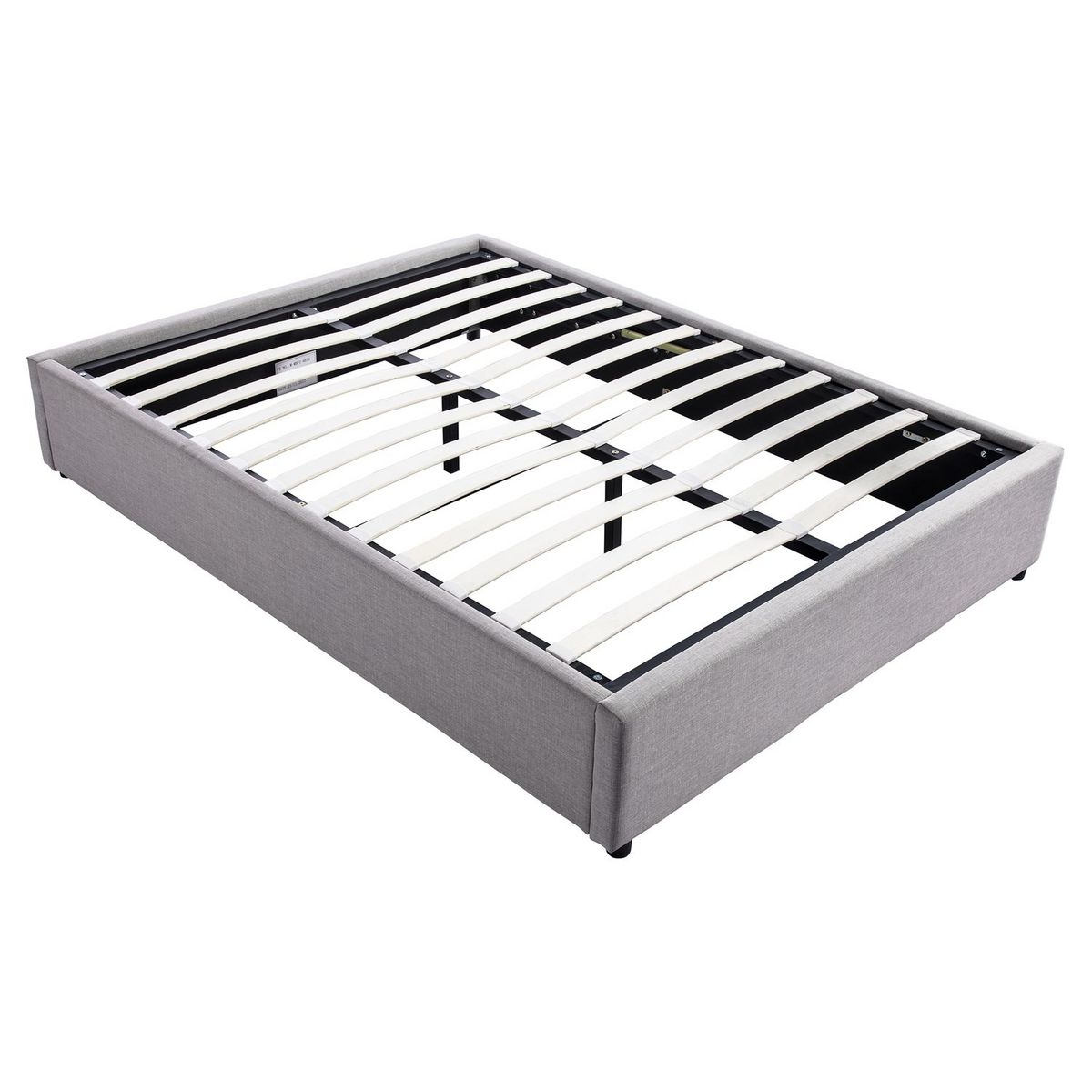 Lit coffre tissu avec sommier relevable 160x200 cm LEO