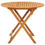 Voir la diapositive 3 : VIDAXL Table de jardin pliable Ø90x75 cm Bois d'eucalyptus solide