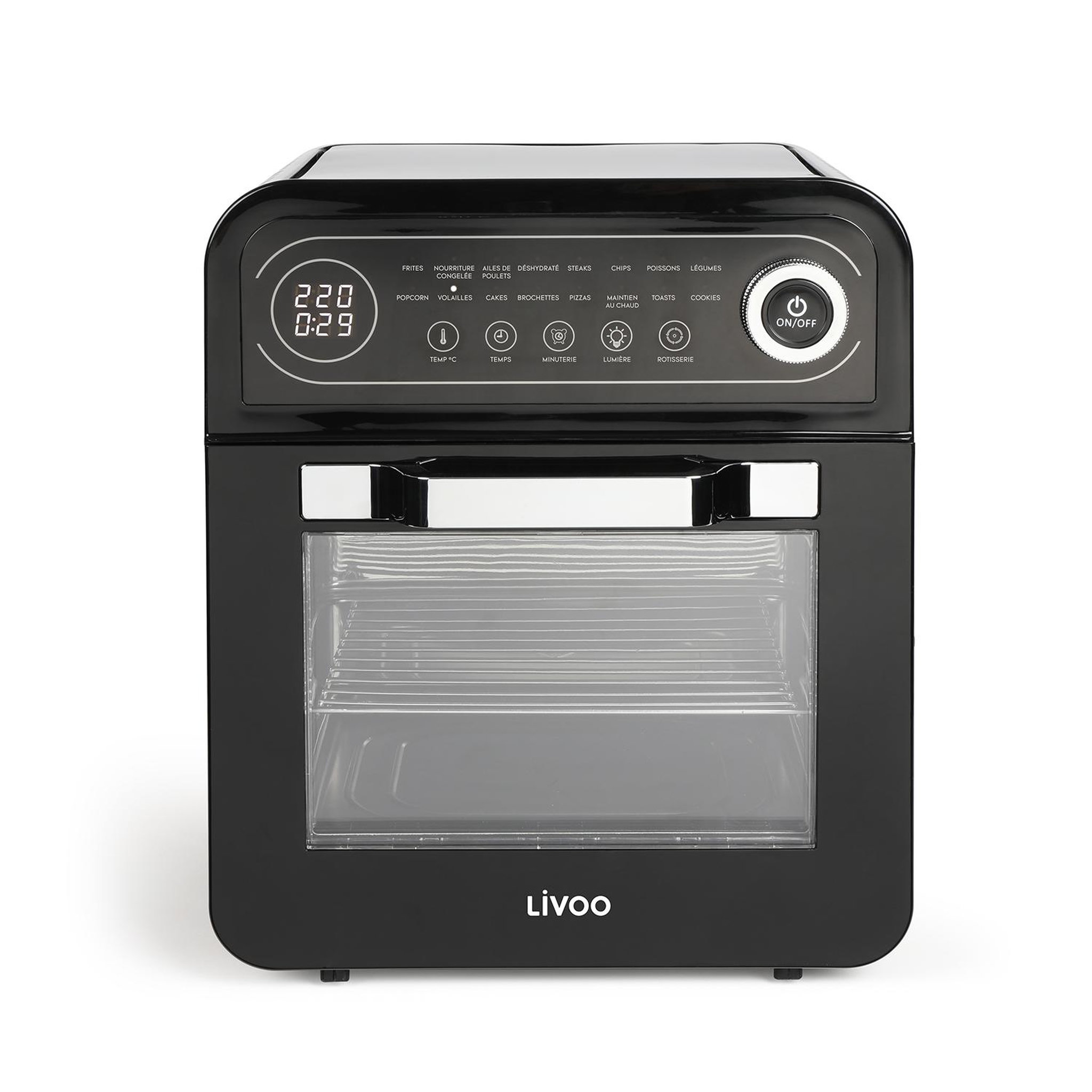 LIVOO Four à air chaud 12l 1600w noir - DOC255