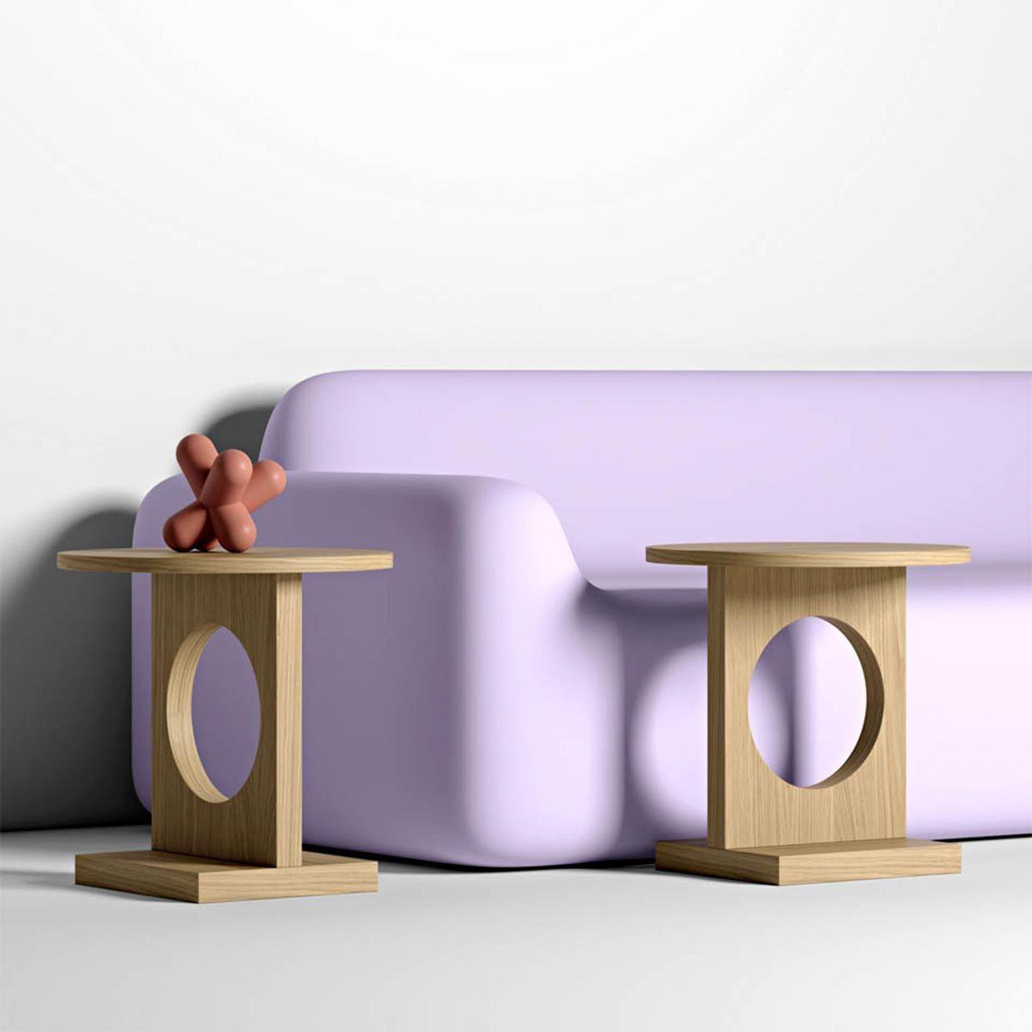Voir la diapositive 6 : Paris Prix Table d'Appoint Design  Bau  45cm Naturel