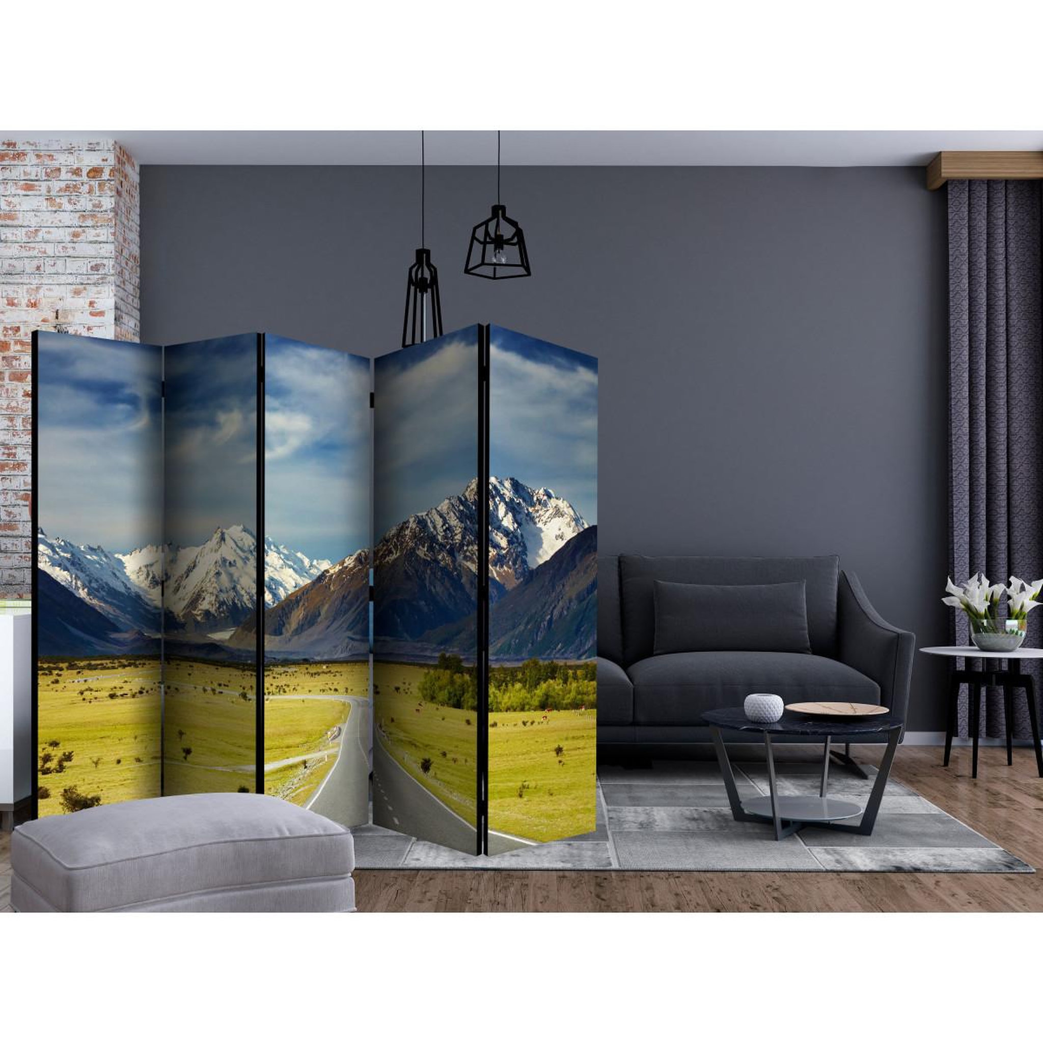 Voir la diapositive 2 : Paris Prix Paravent 5 volets  southern alps, new zealand  172x225cm
