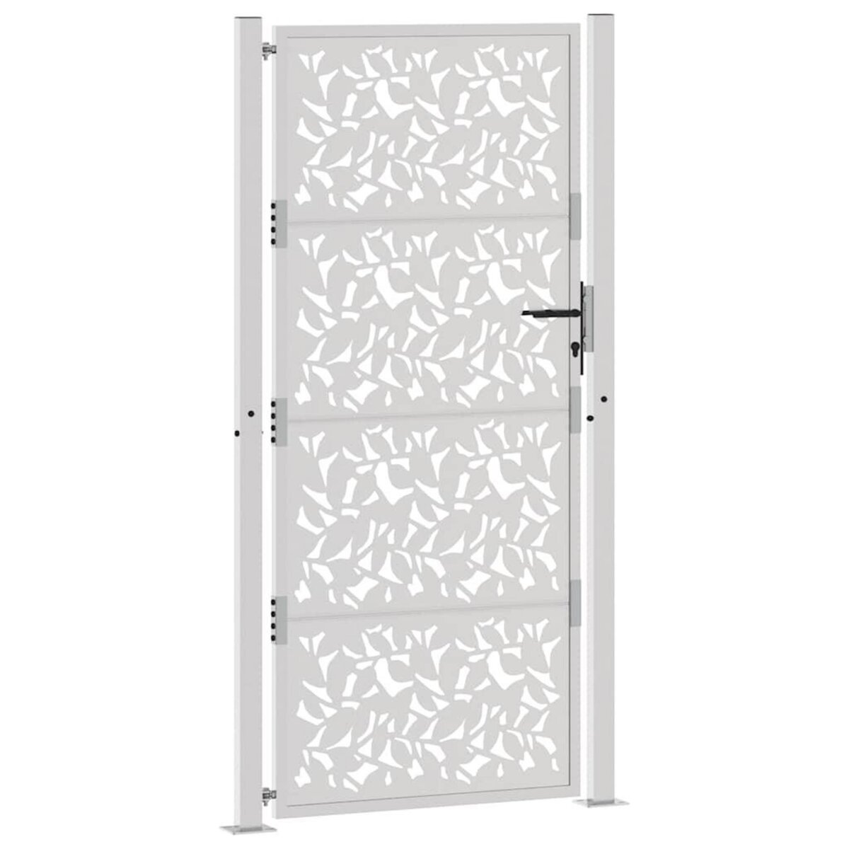VIDAXL Porte de jardin acier resistant aux intemperies design feuilles