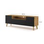 Voir la diapositive 5 : BEST MOBILIER Velato - meuble tv - effet bois et noir - 3 portes et 1 niche - 160 cm