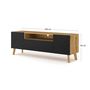 Voir la diapositive 5 : BEST MOBILIER Velato - meuble tv - effet bois et noir - 160 cm