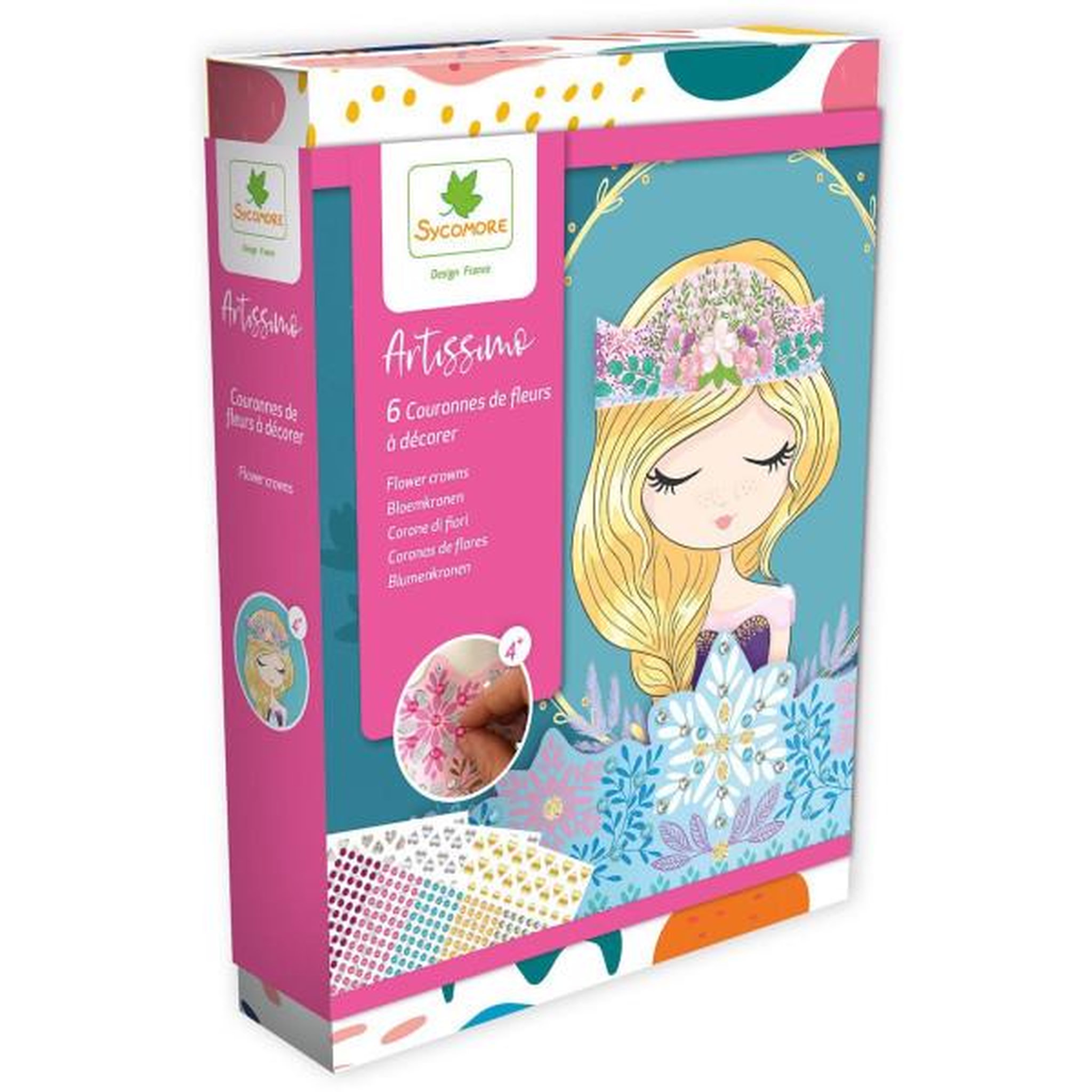 SYCOMORE Lot de 6 couronnes de Princesses a décorer - SYCOMORE - Loisirs créatifs - Pour enfants a partir de 4 ans