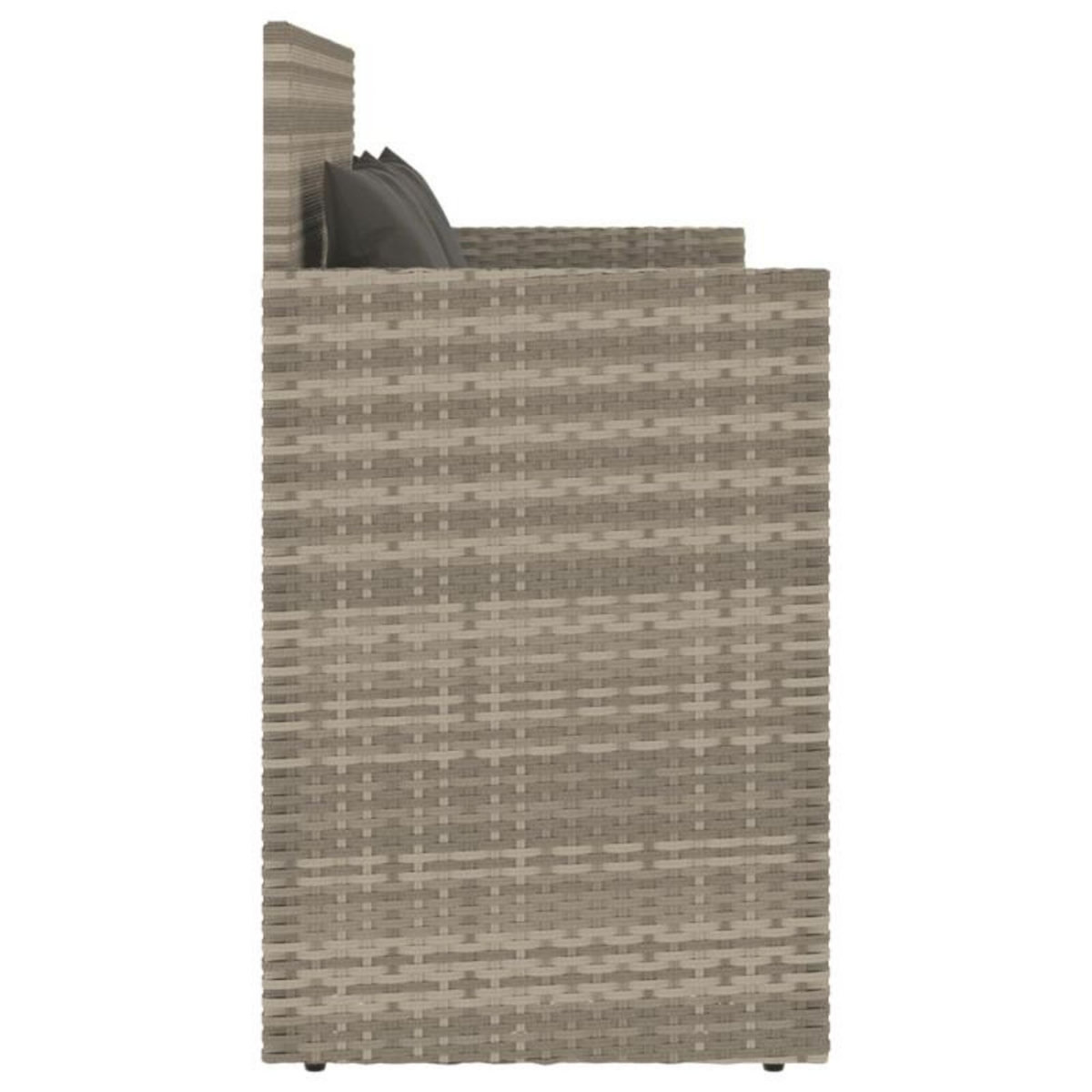 VIDAXL Banc de jardin avec coussins gris clair résine tressée