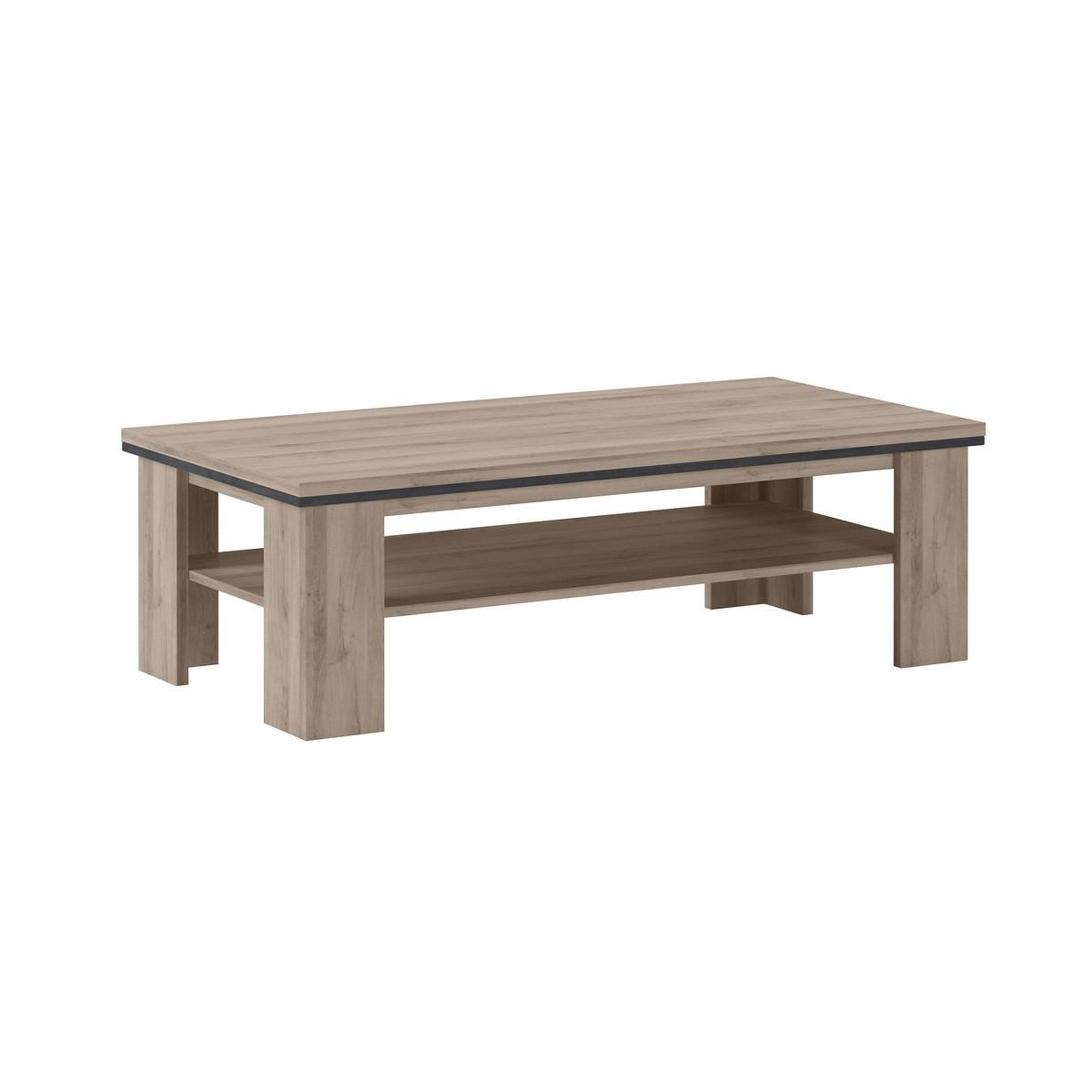 JLC KREATION Table basse moderne en bois 2 plateaux moa