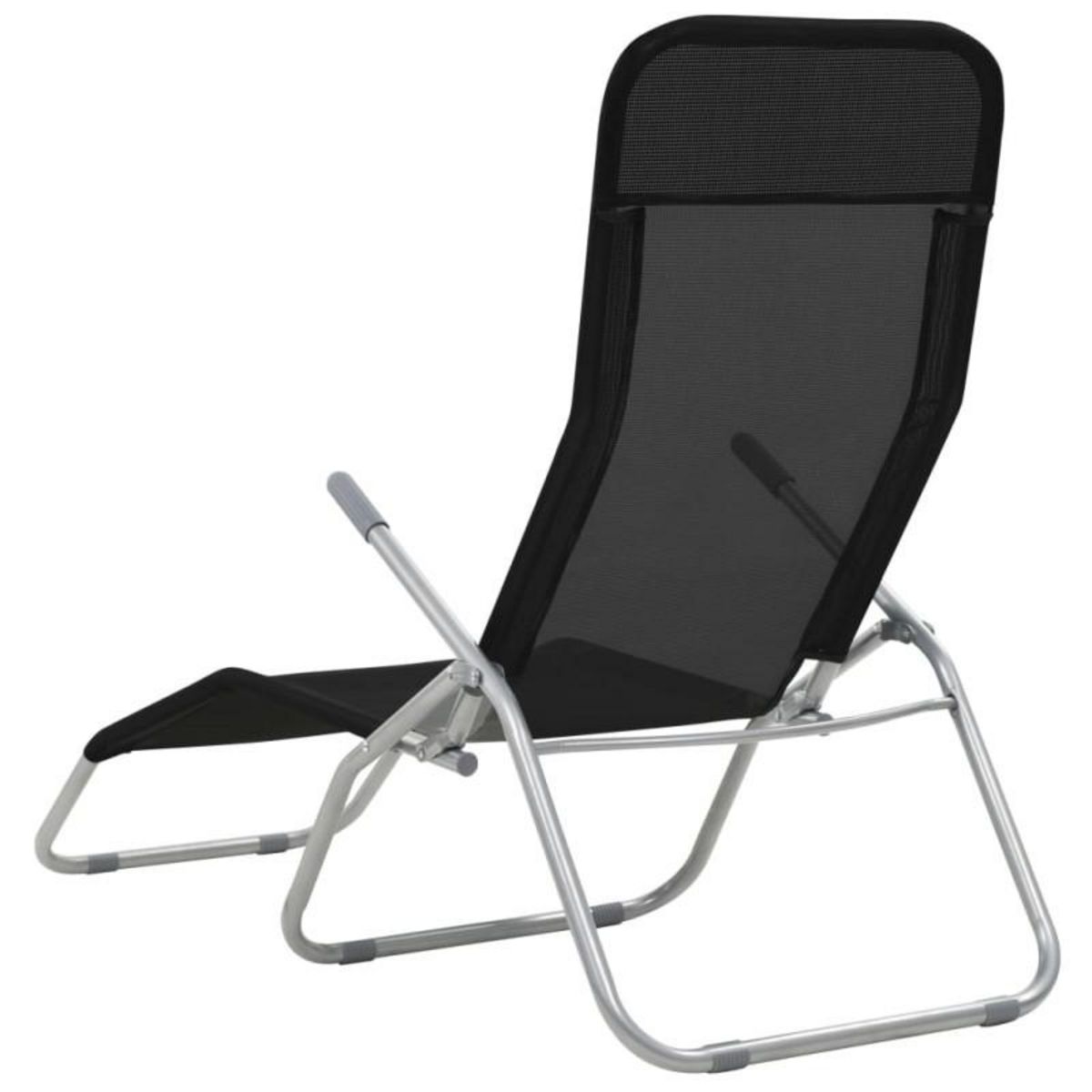 VIDAXL Chaises longues pliables lot de 2 Textilène Noir