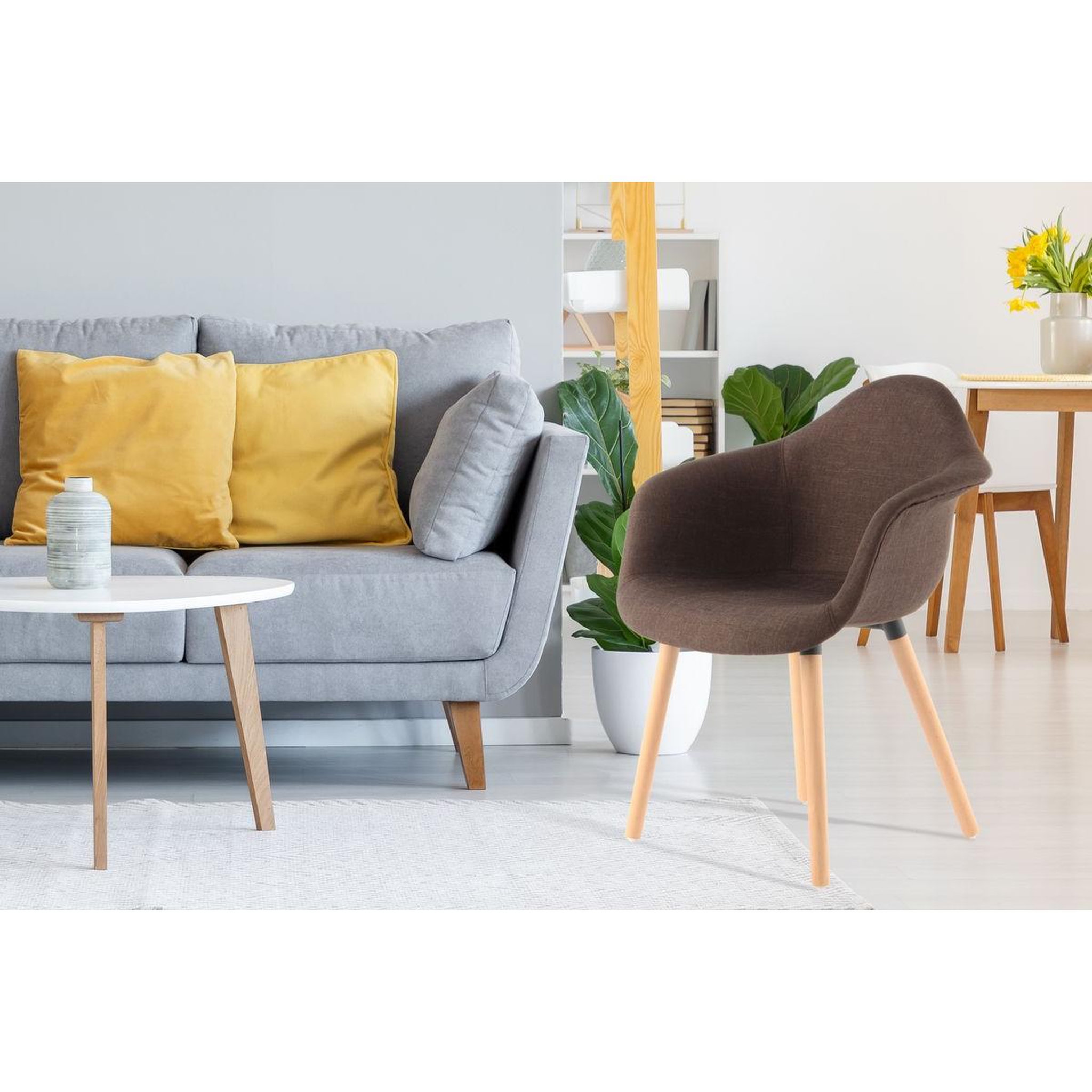 Voir la diapositive 3 : Paris Prix Lot de 2 chaises design  winston  80cm marron