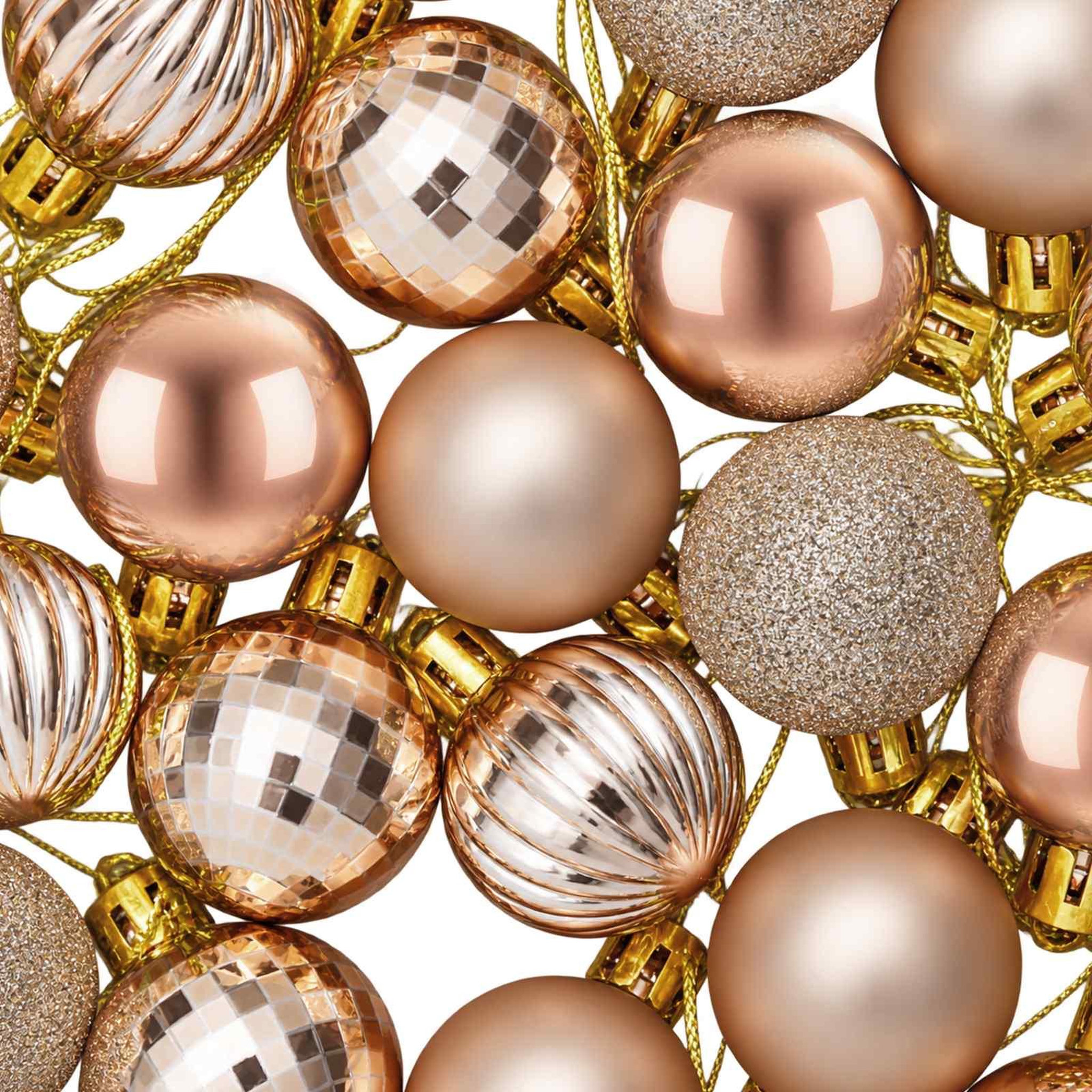 Voir la diapositive 6 : VIDAXL Ensemble de boules de Noël 150 pc Or rose Diam. 3 cm