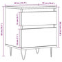 Voir la diapositive 6 : VIDAXL Table de chevet vieux bois 40x35x50 cm bois d'ingenierie