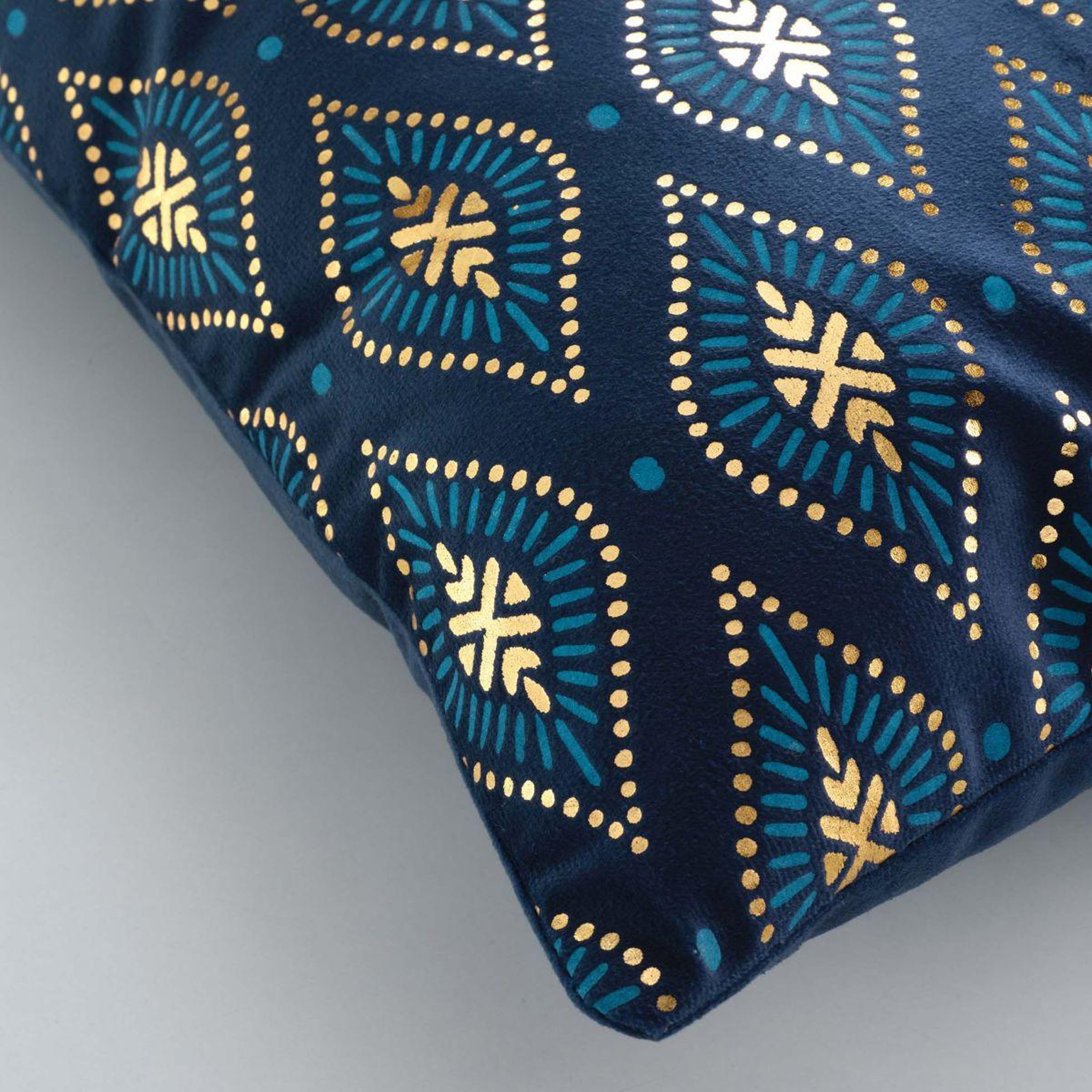 Voir la diapositive 3 : Douceur d'Intérieur Housse de coussin en velours  sofia  40x40cm bleu