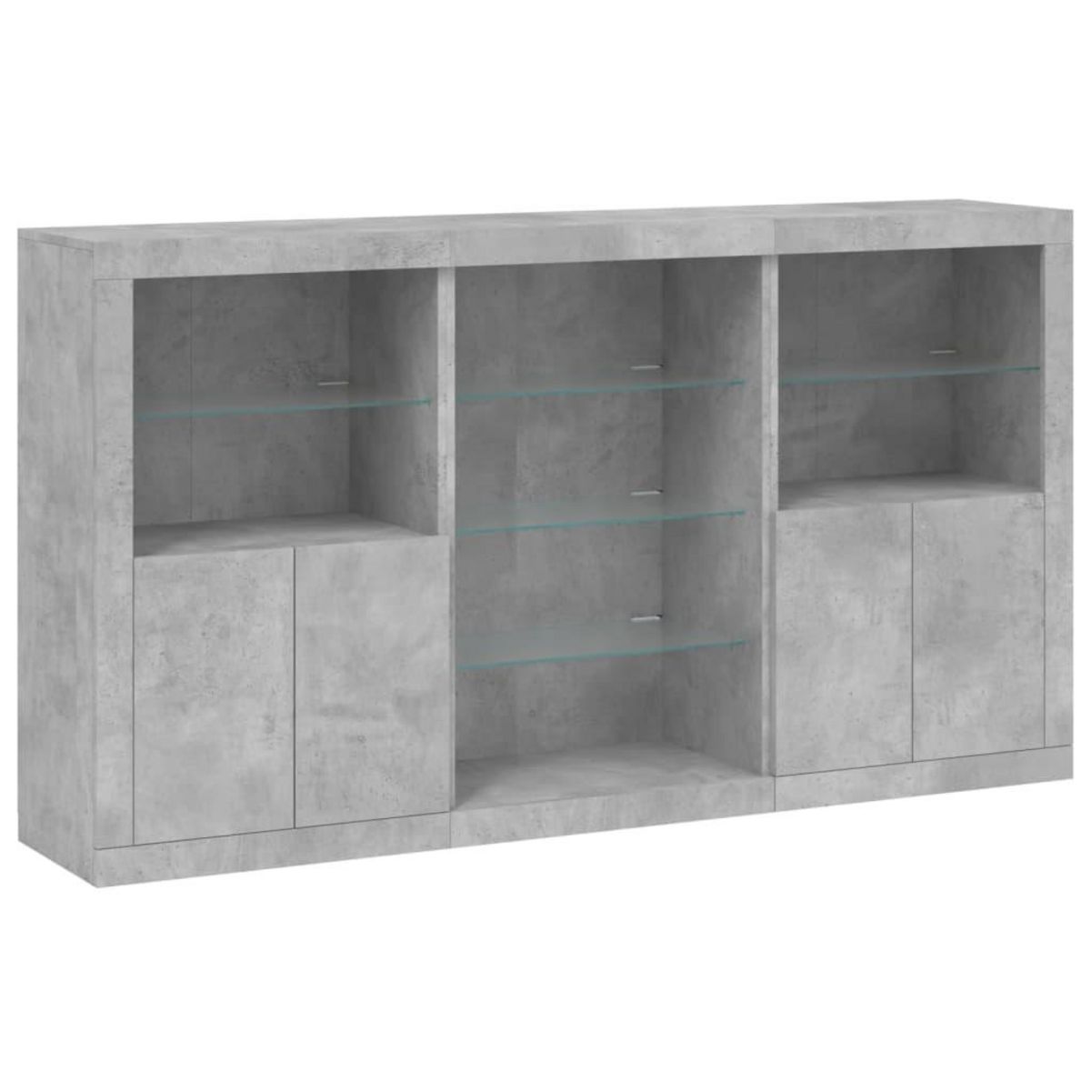 VIDAXL Buffet avec lumieres LED gris beton 181,5x37x100 cm