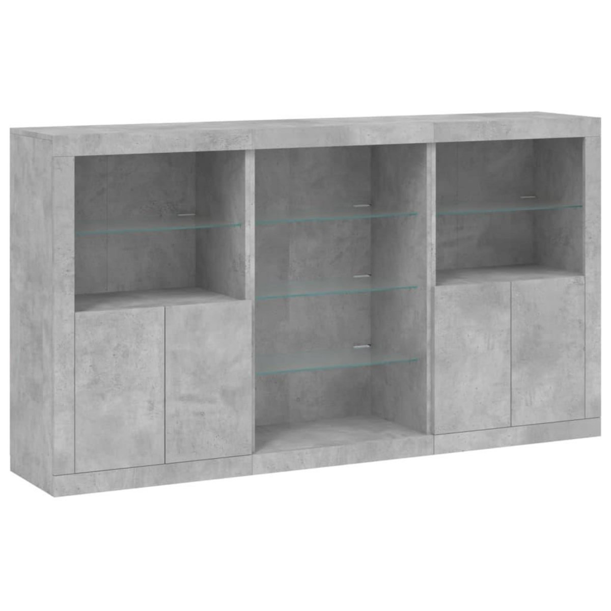 VIDAXL Buffet avec lumieres LED gris beton 181,5x37x100 cm