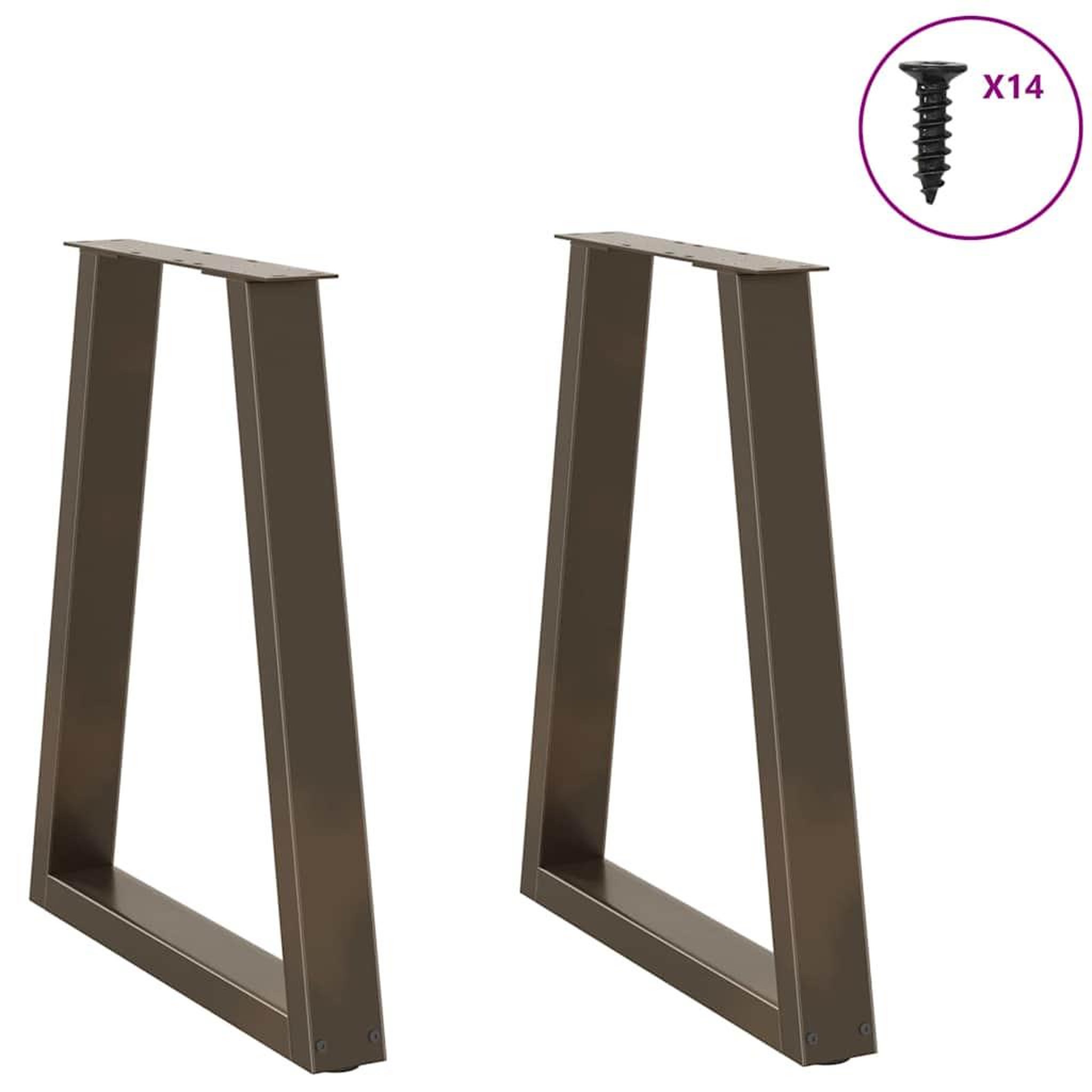 Voir la diapositive 3 : VIDAXL Pieds de table a manger forme V 2 pcs acier naturel acier