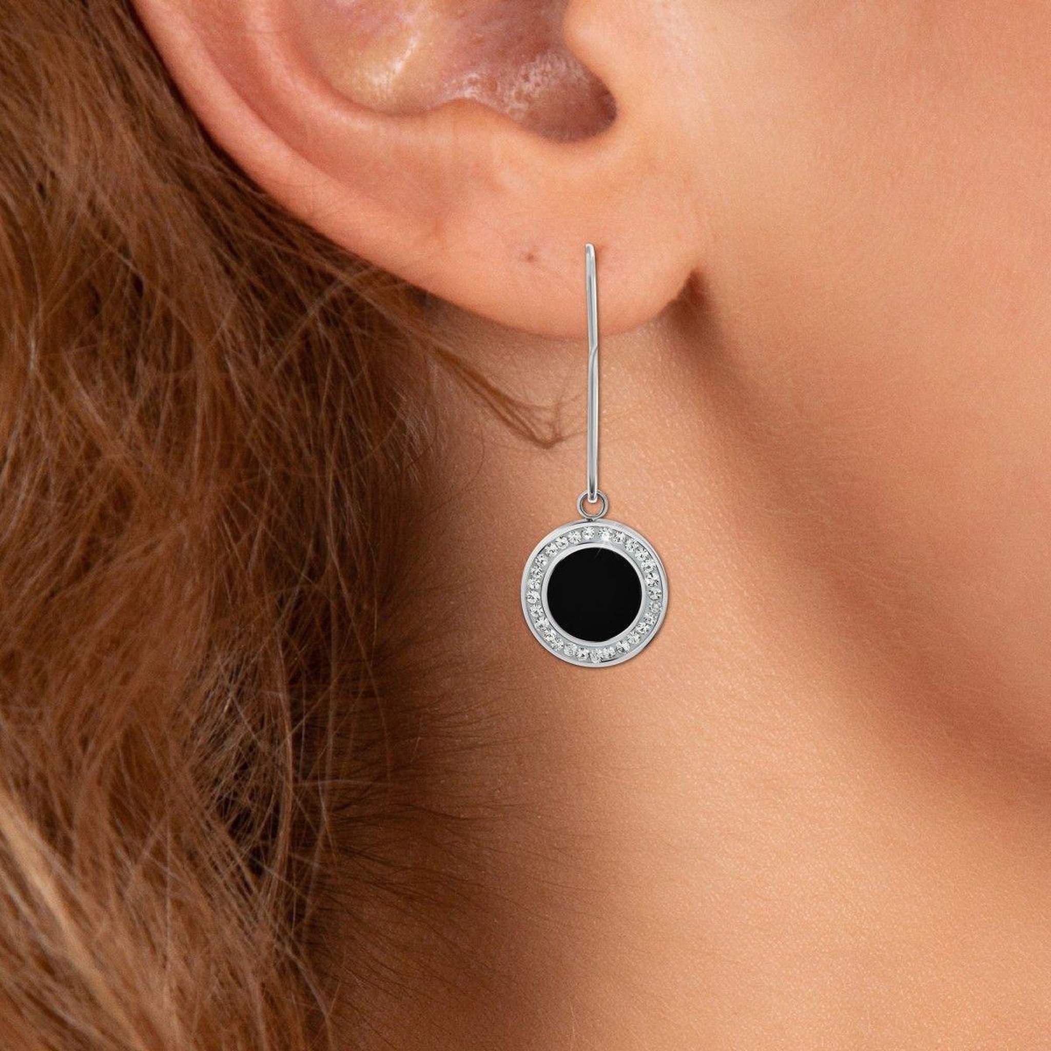 Voir la diapositive 2 : SC CRYSTAL Boucles d'oreilles SC Crystal ornées de Cristaux scintillants