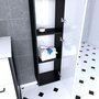 Aurlane Colonne de salle de bain NOIR MAT 30x35x150 cm avec 2 portes blanches et poignées noir mat