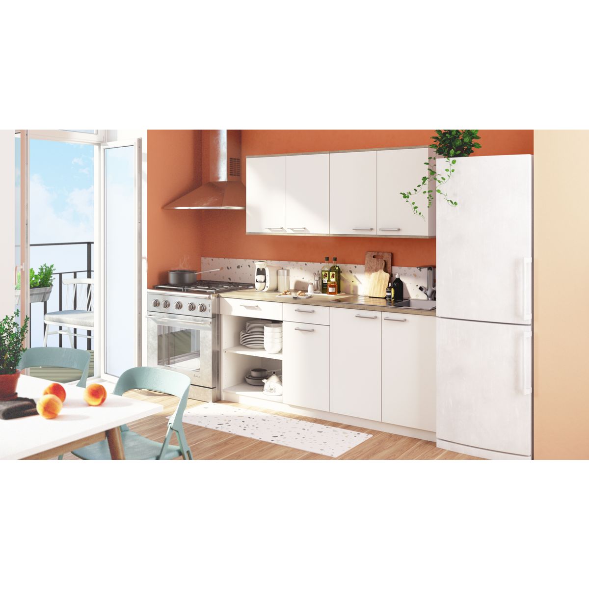 Meuble de cuisine haut 2 portes L80cm TIRAMISU