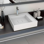 VIDAXL Lavabo 50x50x12,3 cm Fonte minerale/marbre Blanc