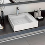 Voir la diapositive 1 : VIDAXL Lavabo 50x50x12,3 cm Fonte minerale/marbre Blanc
