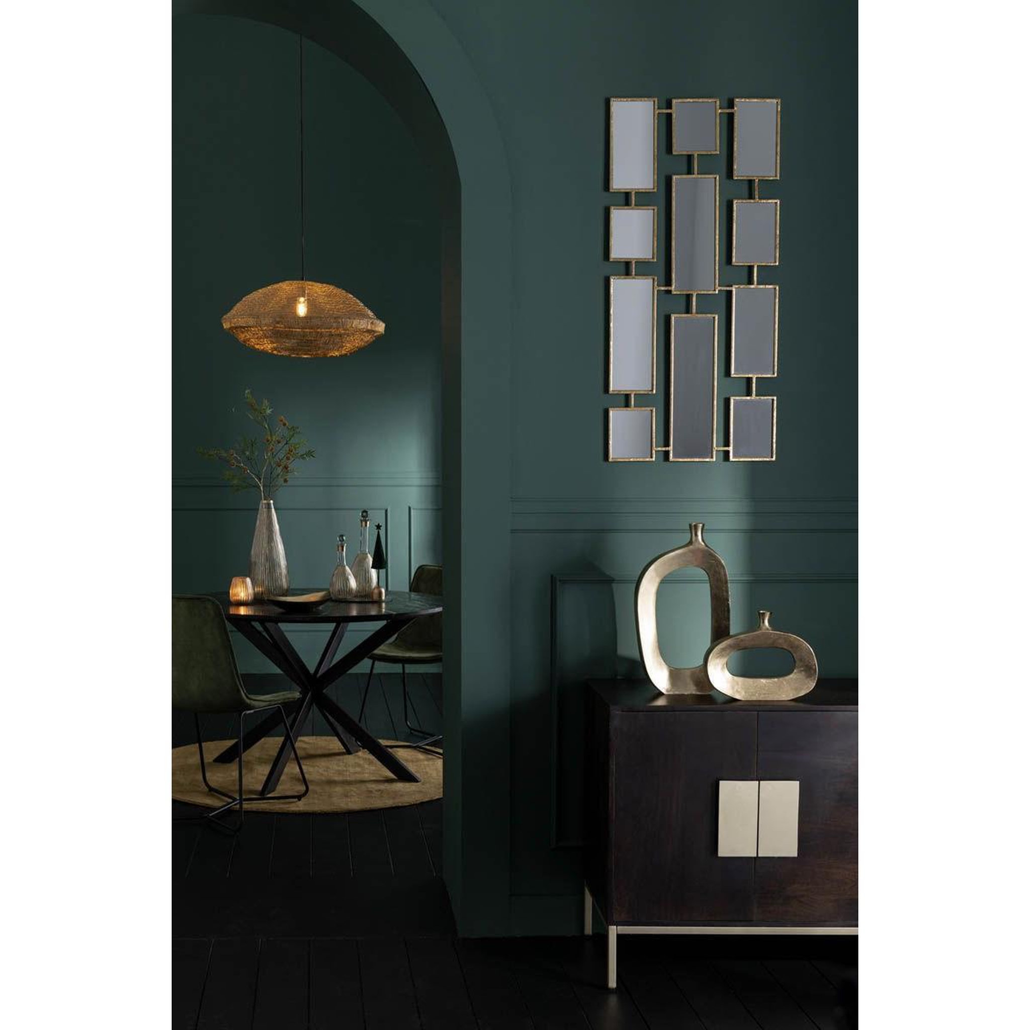 Voir la diapositive 4 : J-LINE Vase ovale design  nina  31cm or