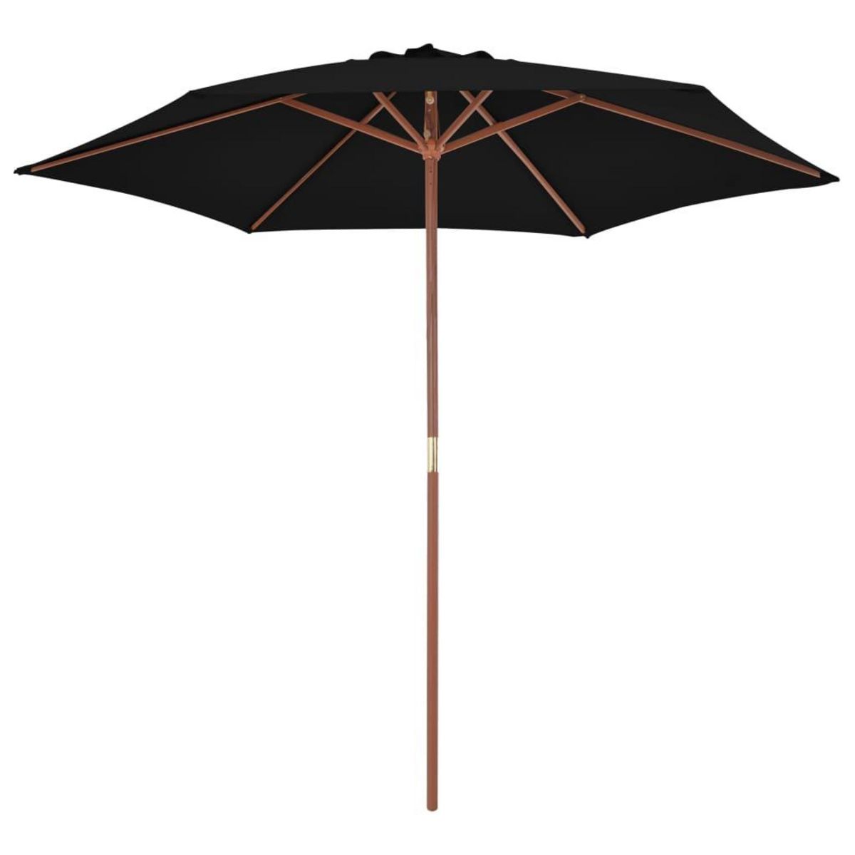 VIDAXL Parasol de jardin avec mat en bois noir 270 cm
