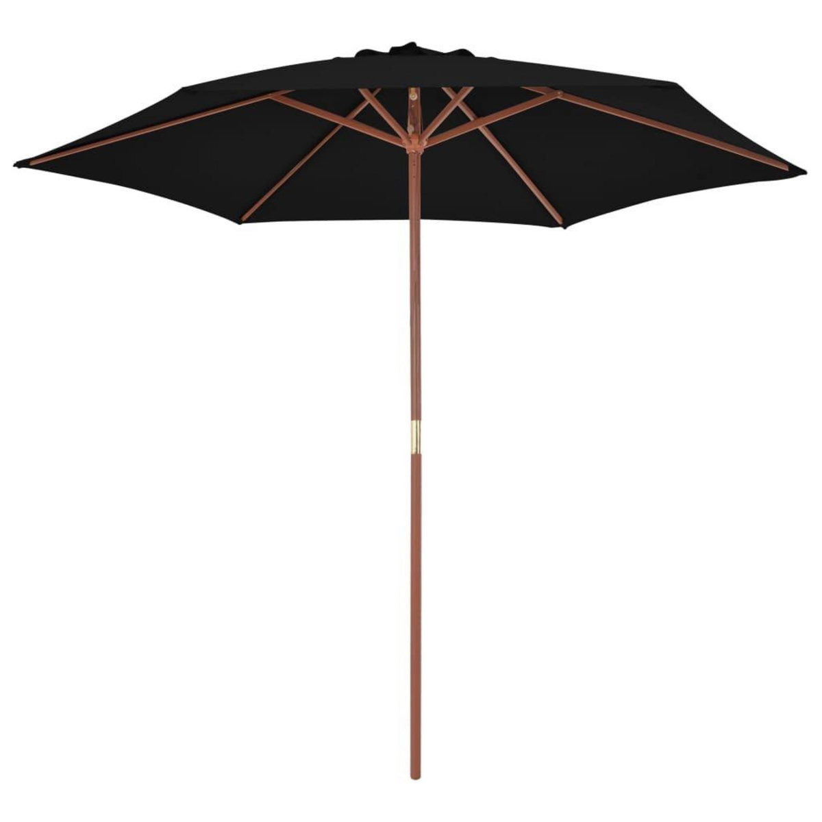 VIDAXL Parasol de jardin avec mat en bois noir 270 cm