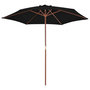Voir la diapositive 2 : VIDAXL Parasol de jardin avec mat en bois noir 270 cm