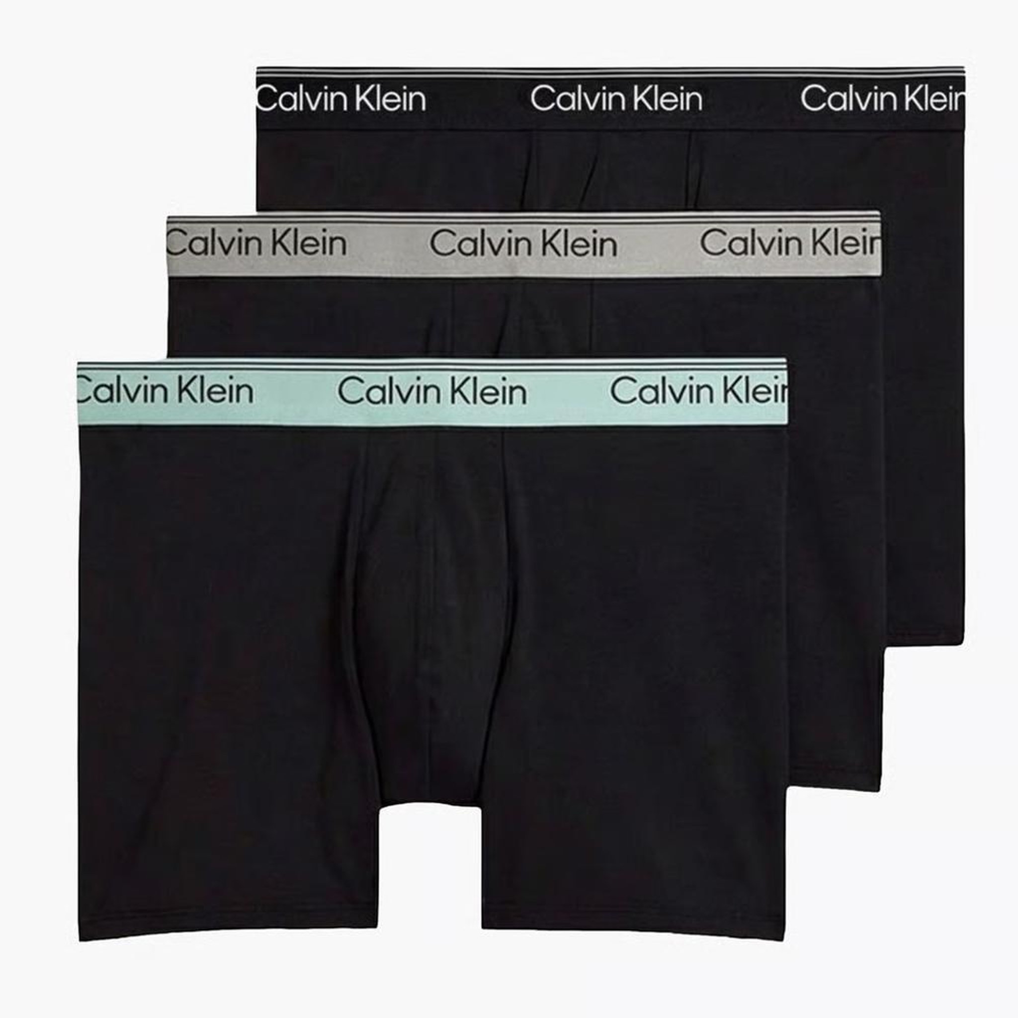 CALVIN KLEIN JEANS X3 Boxers Noir/Gris/Vert Calvin Klein Jeans Boxer Brief. Coloris disponibles : Noir