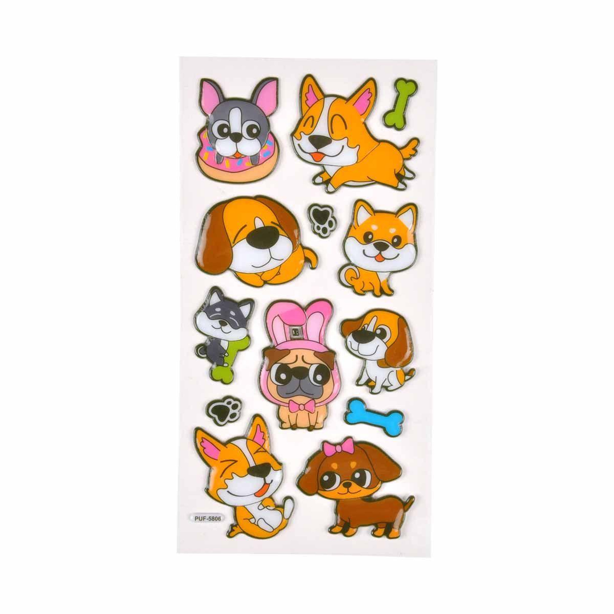 HOMEA Stickers effet 3d  chiens  21cm multicolore